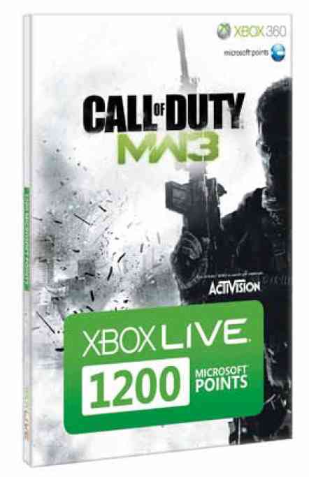 Tarjeta Xbox Live 1200 Puntos Cod Modern Warfare 3 X360